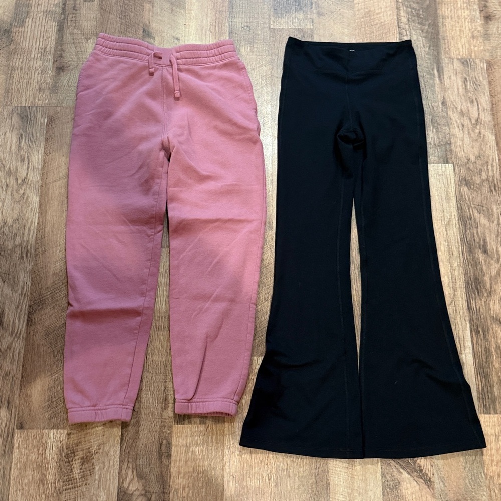 Girls Black and Pink Pants Set - Size 12